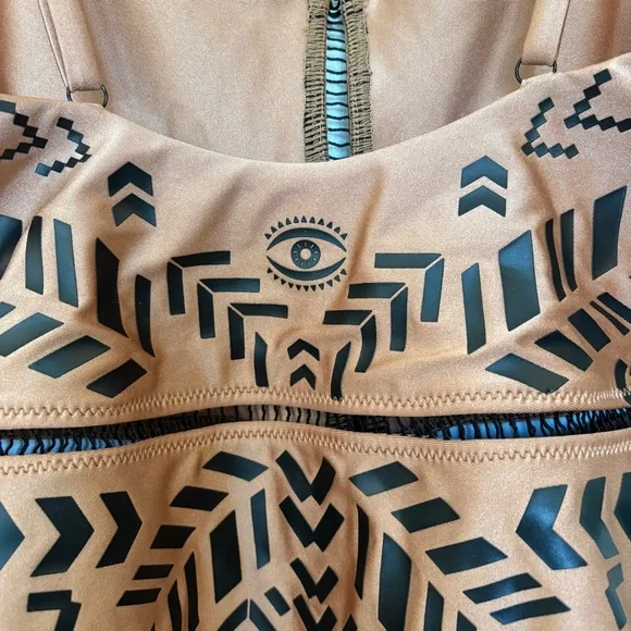 Biliblond Kim One Piece Swimsuit Gold Black XL Straps Cheeky - Picture 9 of 16